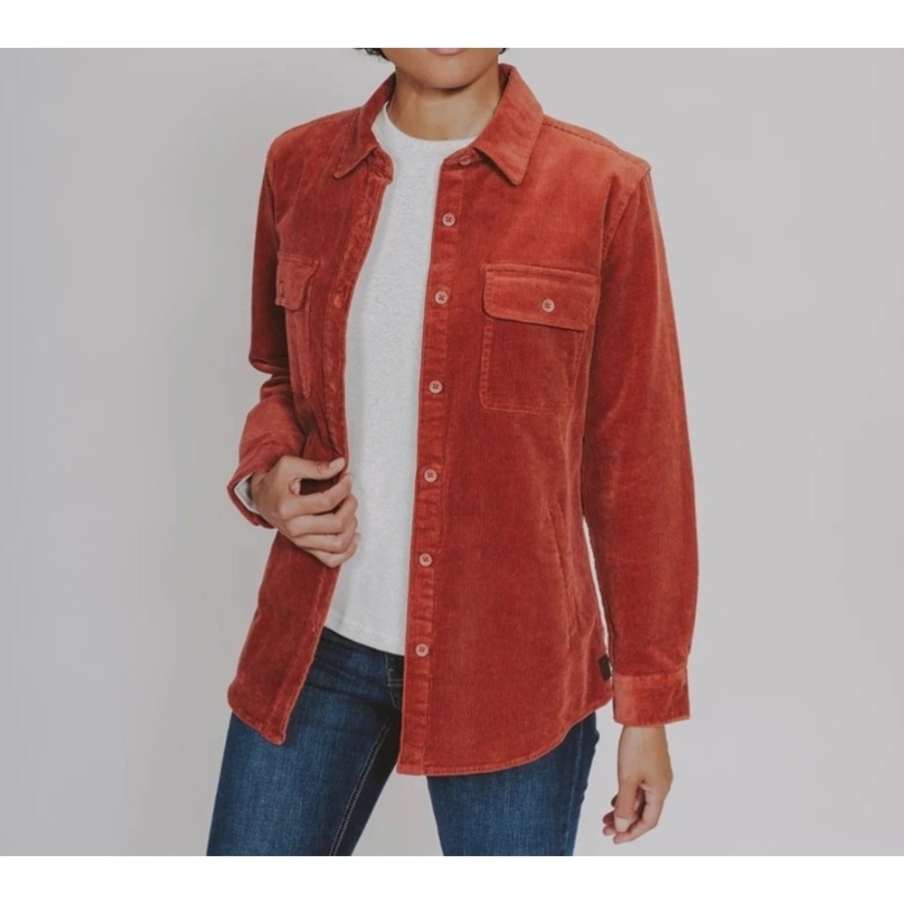 The Normal Brand Heavy Corduroy Overshirt Shacket Auburn Size Small